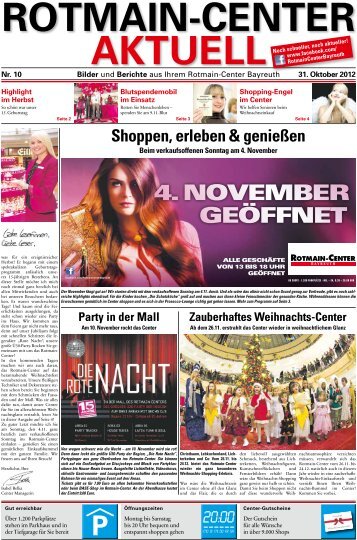4. November geöffNet - Rotmain-Center, Bayreuth