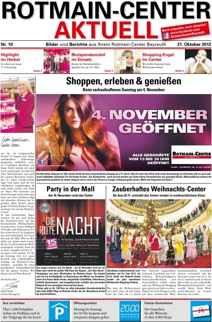 4. November geöffNet - Rotmain-Center, Bayreuth