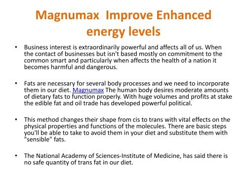 Magnumax Improve Enhanced energy levels