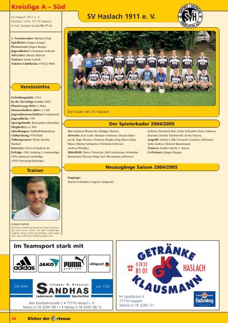 Kicker der Ortenau Sommer 2004/2005