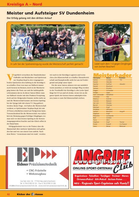 Kicker der Ortenau Sommer 2004/2005