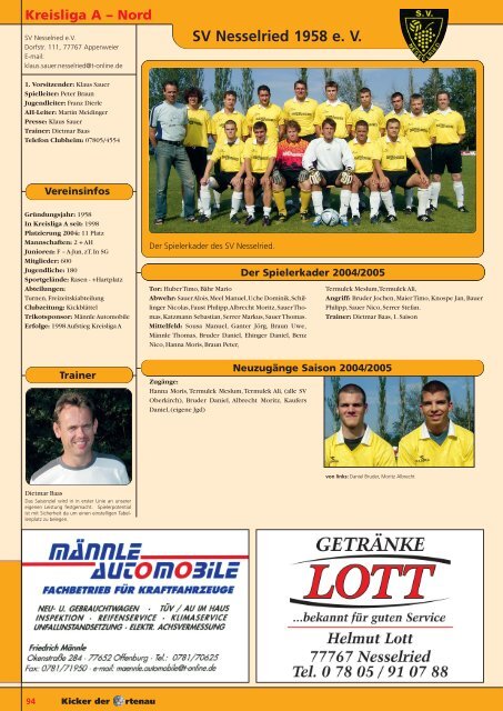 Kicker der Ortenau Sommer 2004/2005