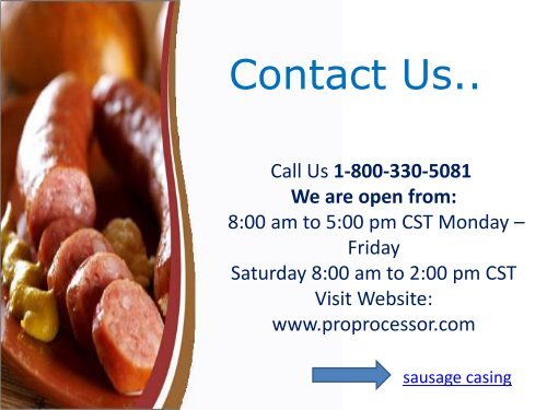 Sausage Casings | Order Now