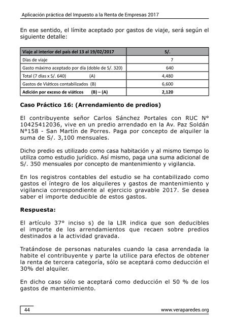 Aplicación práctica del Impuesto a la Renta de Empresas 2017