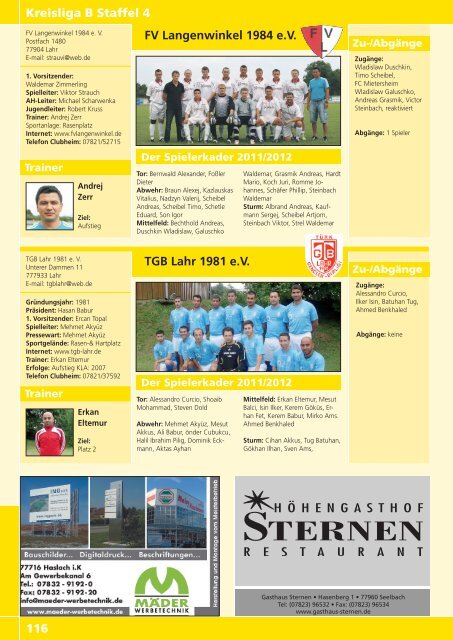 Kicker der Ortenau Sommer 2011/2012