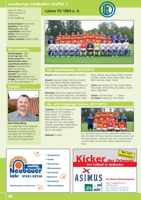 Kicker der Ortenau Sommer 2011/2012