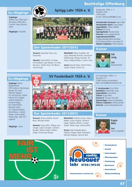 Kicker der Ortenau Sommer 2011/2012