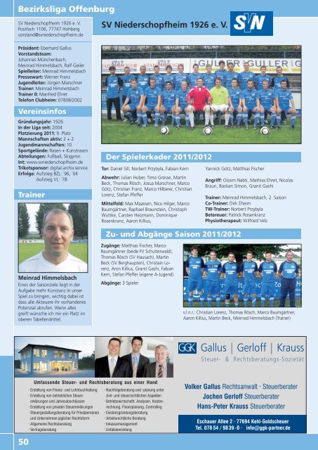 Kicker der Ortenau Sommer 2011/2012