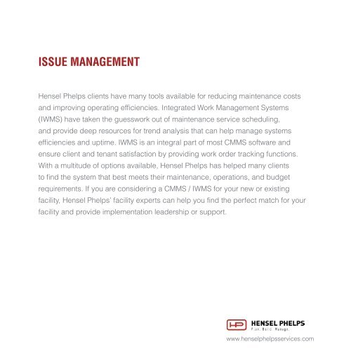 Hensel Phelps Services - Consulting - Digital Brochure