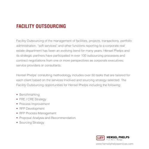 Hensel Phelps Services - Consulting - Digital Brochure