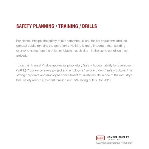 Hensel Phelps Services - Facility Management - Digital Brochure