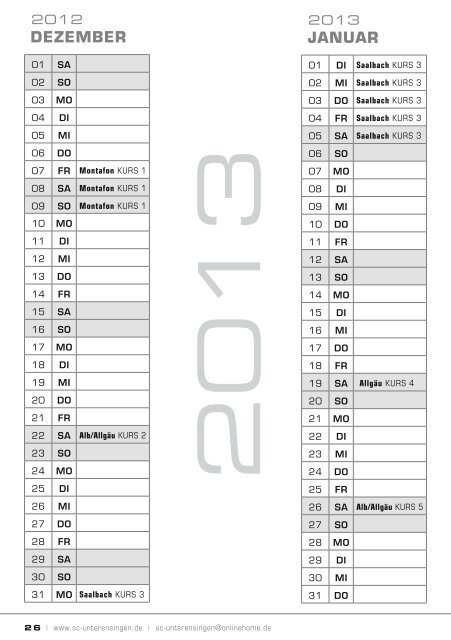 PROGRAMM - SC Unterensingen