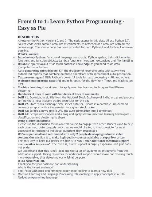 From 0 to 1 - Python - Programming