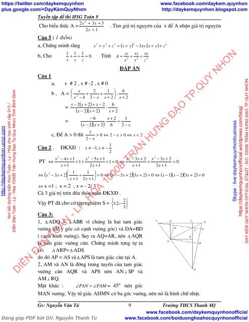 [ COMBO ] BỒI DƯỠNG TOÁN 8 NÂNG CAO VÀ PHÁT TRIỂN (VŨ HỮU BÌNH-NXBGD) & TUYỂN TẬP ĐỀ THI HSG TOÁN 8 (NGUYỄN VĂN TÚ-THCS THANH MỸ)