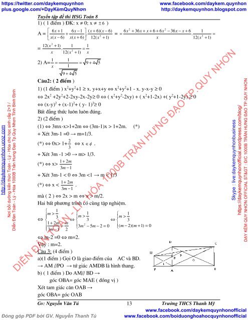 [ COMBO ] BỒI DƯỠNG TOÁN 8 NÂNG CAO VÀ PHÁT TRIỂN (VŨ HỮU BÌNH-NXBGD) & TUYỂN TẬP ĐỀ THI HSG TOÁN 8 (NGUYỄN VĂN TÚ-THCS THANH MỸ)