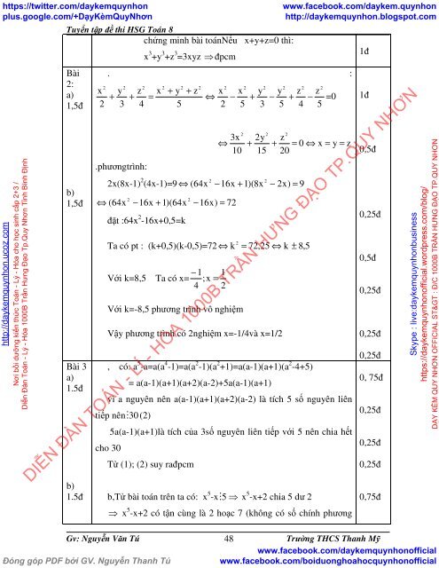 [ COMBO ] BỒI DƯỠNG TOÁN 8 NÂNG CAO VÀ PHÁT TRIỂN (VŨ HỮU BÌNH-NXBGD) & TUYỂN TẬP ĐỀ THI HSG TOÁN 8 (NGUYỄN VĂN TÚ-THCS THANH MỸ)