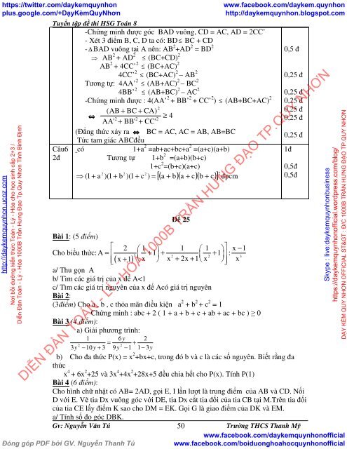 [ COMBO ] BỒI DƯỠNG TOÁN 8 NÂNG CAO VÀ PHÁT TRIỂN (VŨ HỮU BÌNH-NXBGD) & TUYỂN TẬP ĐỀ THI HSG TOÁN 8 (NGUYỄN VĂN TÚ-THCS THANH MỸ)