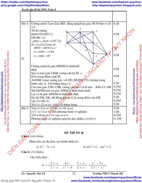 [ COMBO ] BỒI DƯỠNG TOÁN 8 NÂNG CAO VÀ PHÁT TRIỂN (VŨ HỮU BÌNH-NXBGD) & TUYỂN TẬP ĐỀ THI HSG TOÁN 8 (NGUYỄN VĂN TÚ-THCS THANH MỸ)