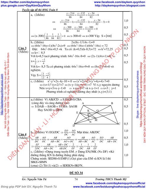 [ COMBO ] BỒI DƯỠNG TOÁN 8 NÂNG CAO VÀ PHÁT TRIỂN (VŨ HỮU BÌNH-NXBGD) & TUYỂN TẬP ĐỀ THI HSG TOÁN 8 (NGUYỄN VĂN TÚ-THCS THANH MỸ)