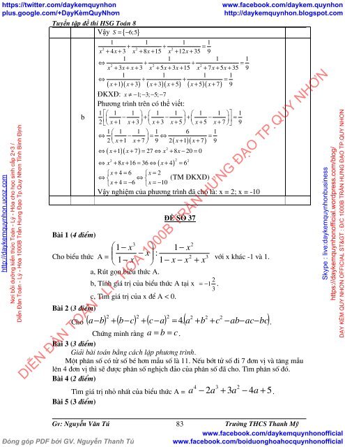 [ COMBO ] BỒI DƯỠNG TOÁN 8 NÂNG CAO VÀ PHÁT TRIỂN (VŨ HỮU BÌNH-NXBGD) & TUYỂN TẬP ĐỀ THI HSG TOÁN 8 (NGUYỄN VĂN TÚ-THCS THANH MỸ)