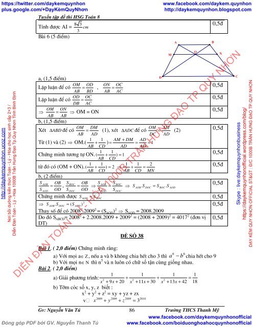 [ COMBO ] BỒI DƯỠNG TOÁN 8 NÂNG CAO VÀ PHÁT TRIỂN (VŨ HỮU BÌNH-NXBGD) & TUYỂN TẬP ĐỀ THI HSG TOÁN 8 (NGUYỄN VĂN TÚ-THCS THANH MỸ)