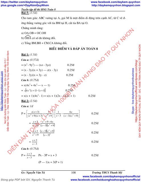 [ COMBO ] BỒI DƯỠNG TOÁN 8 NÂNG CAO VÀ PHÁT TRIỂN (VŨ HỮU BÌNH-NXBGD) & TUYỂN TẬP ĐỀ THI HSG TOÁN 8 (NGUYỄN VĂN TÚ-THCS THANH MỸ)