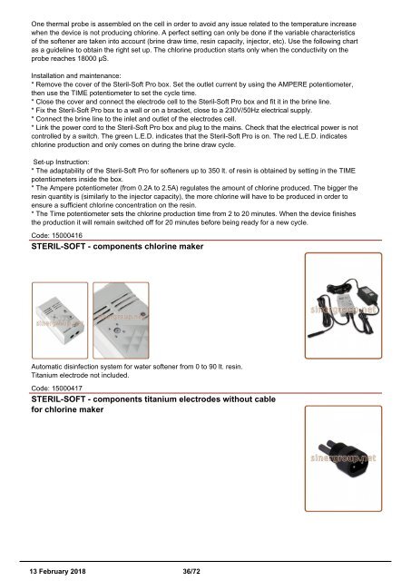 Water softeners catalogue