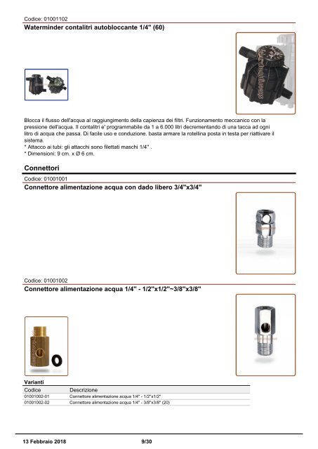 Accessori Installazione catalogo