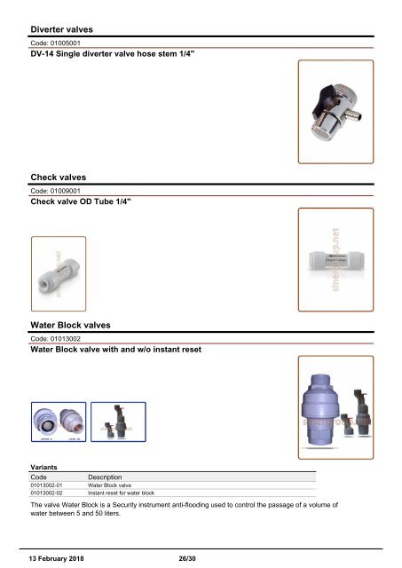 Installation accessories catalogue