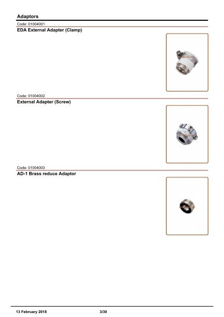 Installation accessories catalogue