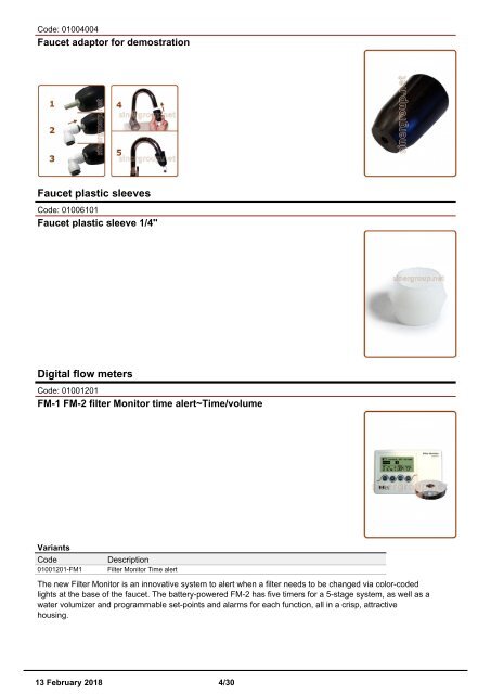 Installation accessories catalogue