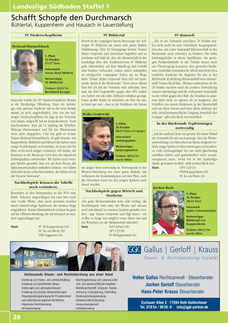 Kicker der Ortenau Winter 2012/2013