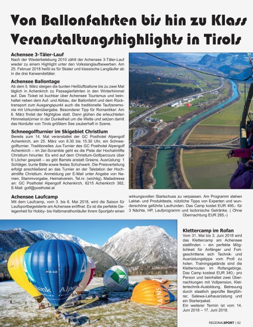 Regionalsport Ausgabe Februar 2018