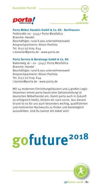 Ausstellerverzeichnis gofuture 2018