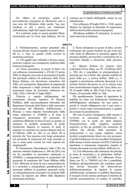 Consiglio di Stato, n. 00027 del 03.01.2018, Sez. 4- Risorse umane- Dipendenti pubblici privatizzati- Ripetizione indebito somme corrisposte (24,1) d