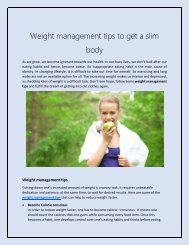 Weight Management Tips to Get a Slim Body