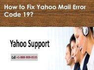 Fix Yahoo Mail Error Code 19 Call 1-888-909-0535 Yahoo Support