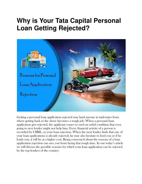 Why is Your Tata Capital Personal Loan Getting Rejected