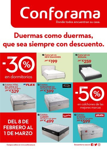 Conforama especial dormitorios y colchones ofertas hasta 1 de marzo 2018