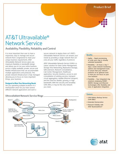 AT&amp;T Ultravailable® Network Service (UVN)
