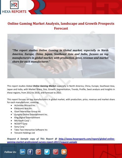 Online Gaming Market Analysis, landscape and Growth Prospects Forecast