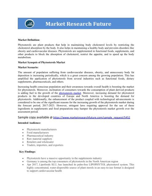 Phytosterols markt research pdf report download