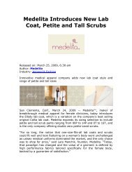 Medelita Introduces New Lab Coat, Petite and Tall Scrubs