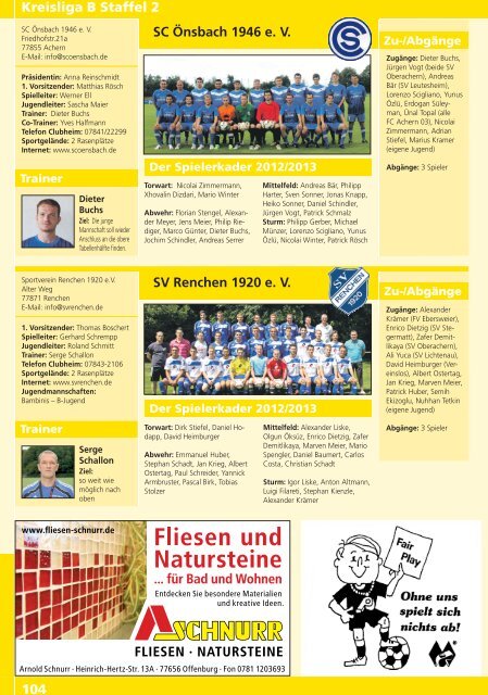 Kicker der Ortenau Sommer 2012/2013