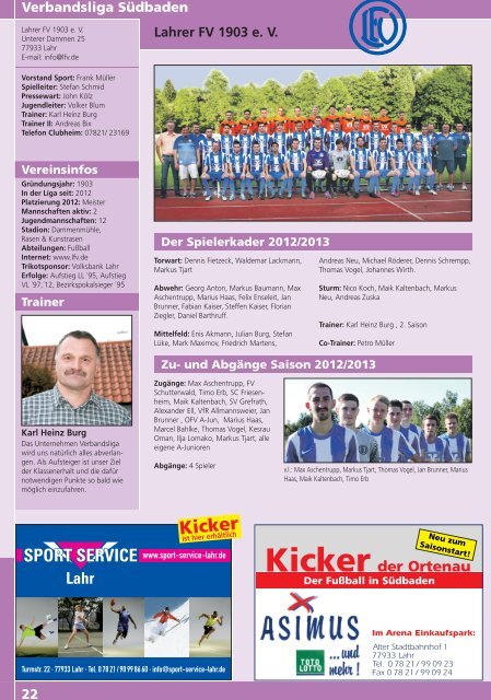 Kicker der Ortenau Sommer 2012/2013