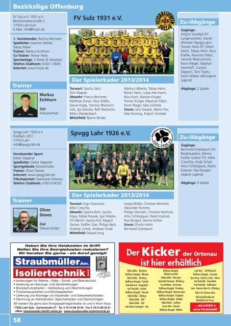 Kicker der Ortenau Sommer 2013/2014