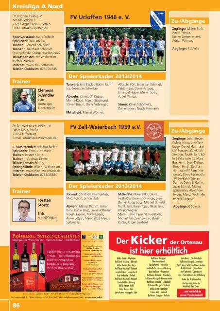 Kicker der Ortenau Sommer 2013/2014