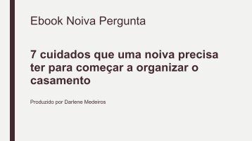 Ebook Noiva Pergunta