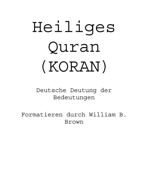 Heiliges Quran