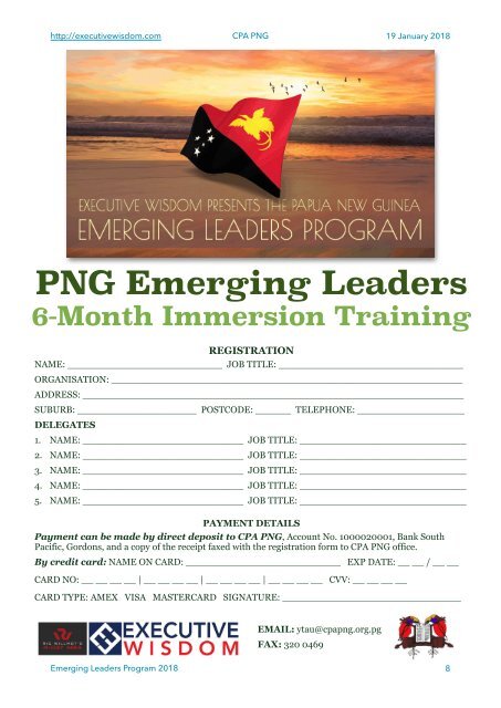 Papua New Guinea Emerging Leaders Program